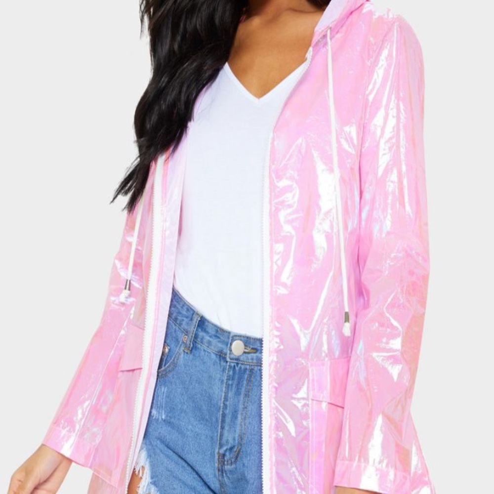 Pink Holographic Jacket/Raincoat